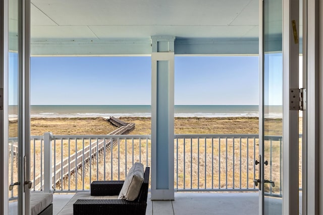 water view with a view of the beach