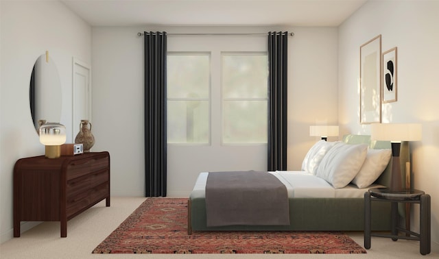 carpeted bedroom featuring multiple windows