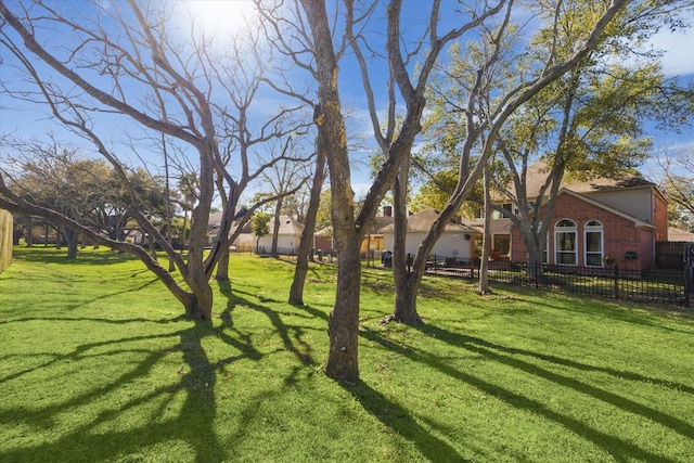 view of yard featuring fence