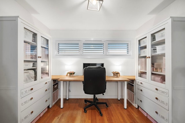 office area featuring wood finished floors