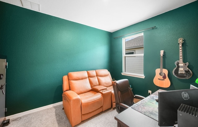 office with carpet floors and baseboards