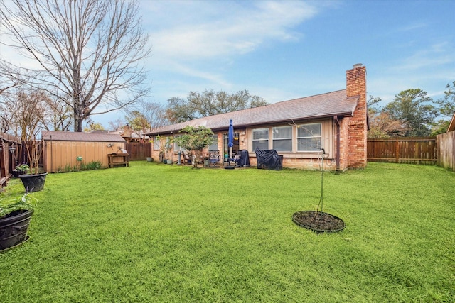 view of yard featuring a fenced backyard