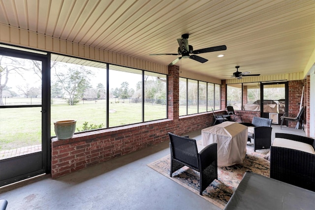 view of sunroom