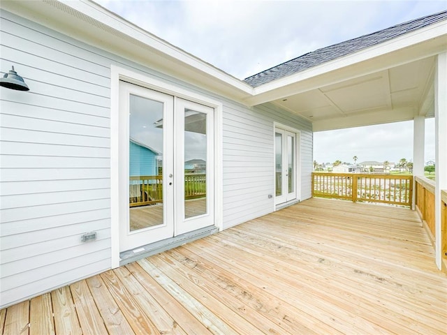 deck featuring french doors