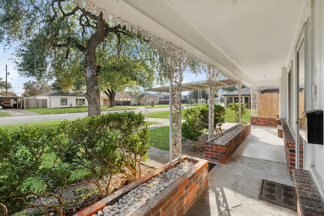 view of patio / terrace featuring a residential view