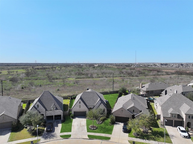 bird's eye view with a residential view