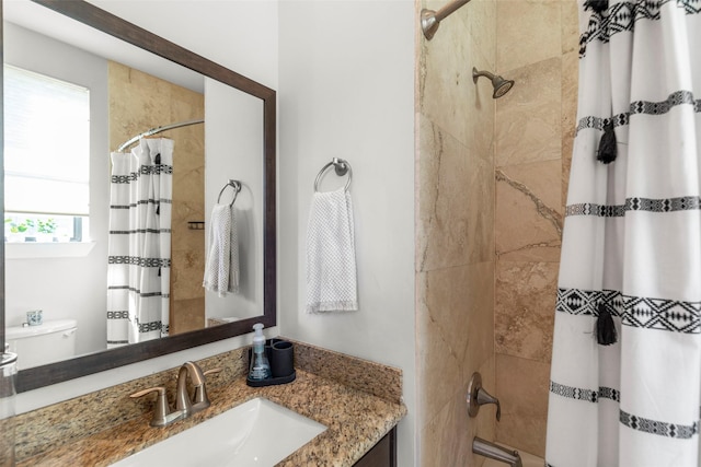 bathroom with toilet and vanity