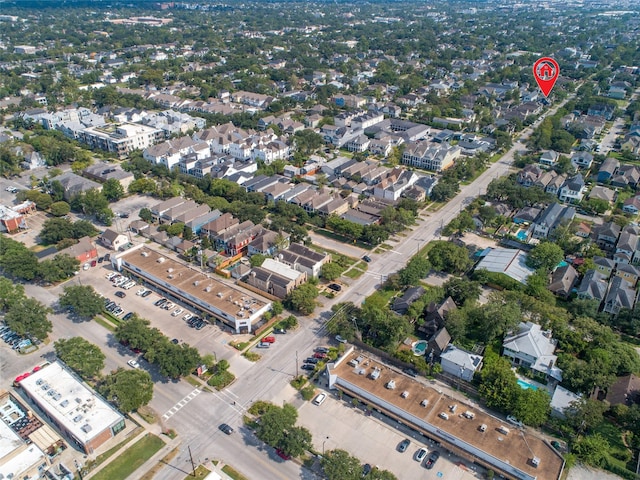 aerial view with a residential view