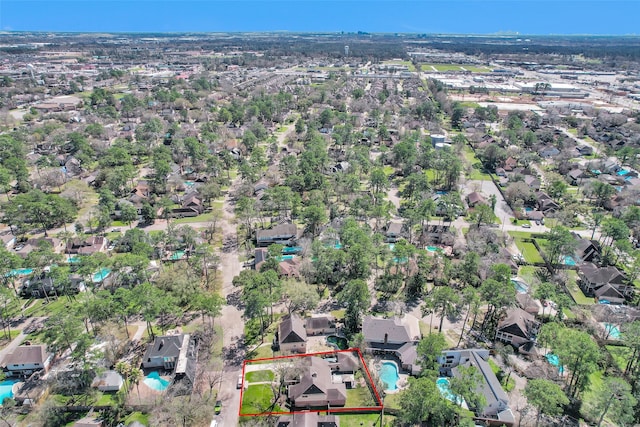 aerial view with a residential view