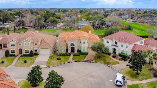 aerial view with a residential view