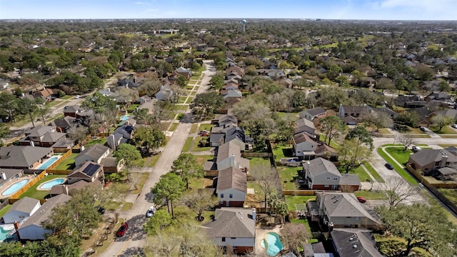 aerial view with a residential view