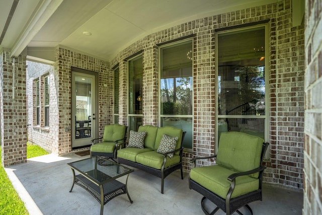 view of patio / terrace featuring an outdoor hangout area