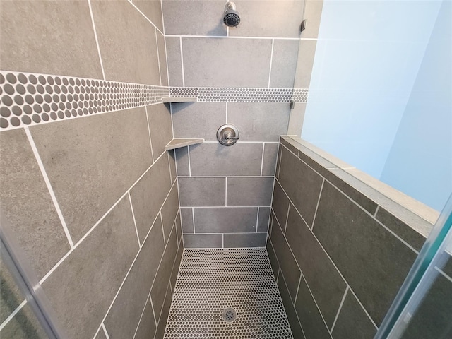 interior details with tiled shower