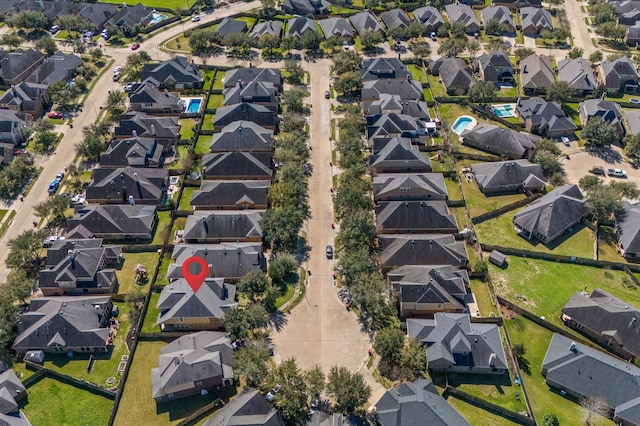 birds eye view of property featuring a residential view