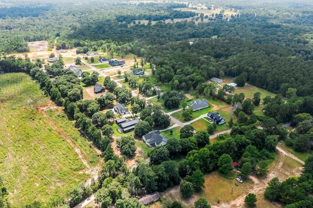 drone / aerial view with a forest view