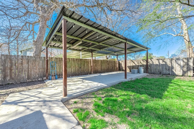 exterior space with a fenced backyard