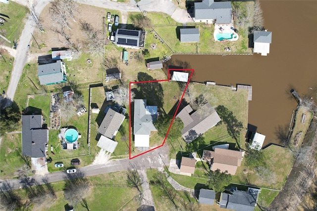 drone / aerial view with a residential view