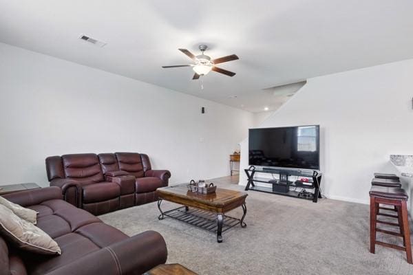 22052 Angelico Dr, Magnolia, TX 77355 - living room with ceiling fan and carpet floors