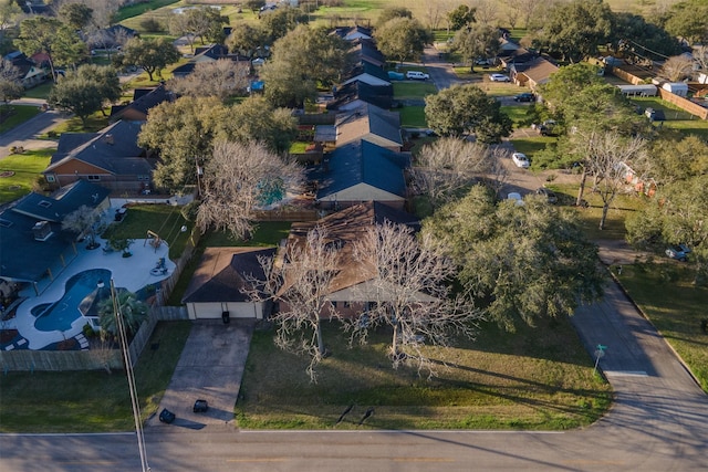 aerial view featuring a residential view