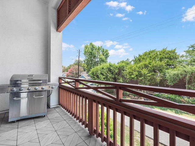 balcony with area for grilling