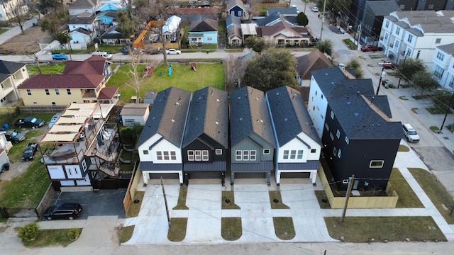 drone / aerial view featuring a residential view