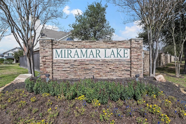 view of community sign