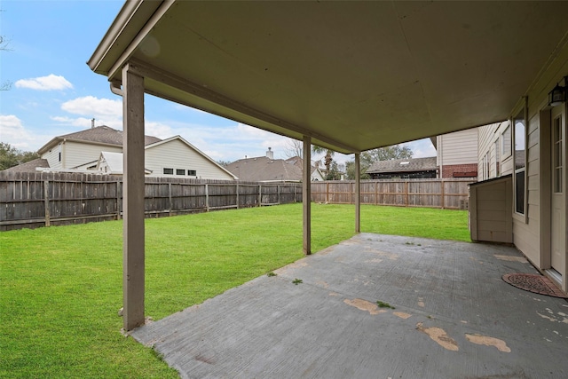 view of patio with a fenced backyard