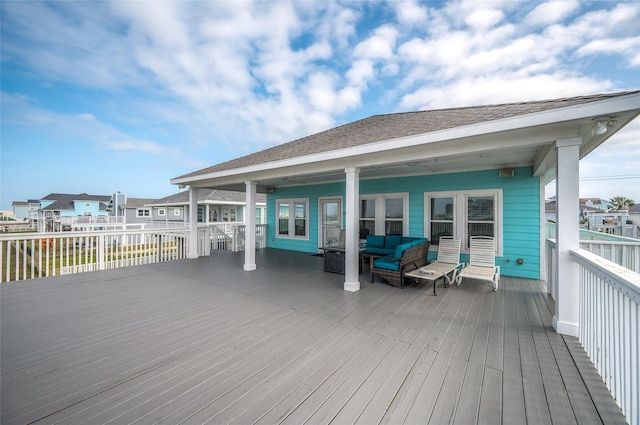 deck featuring an outdoor hangout area