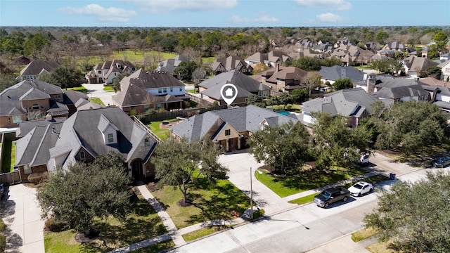 aerial view featuring a residential view