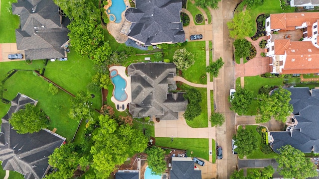 aerial view with a residential view