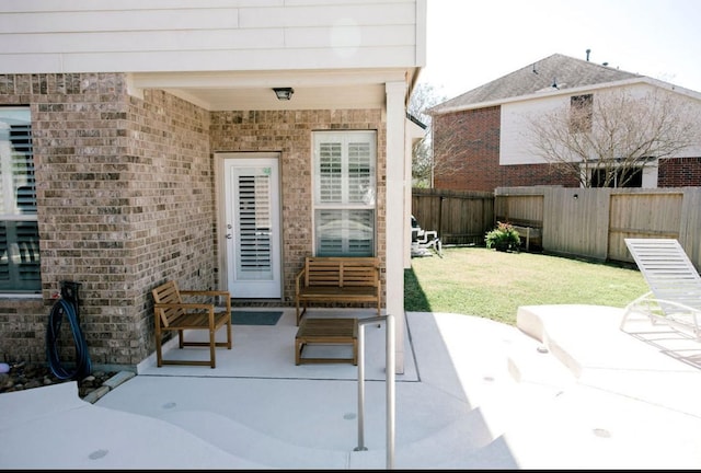 view of patio with a fenced backyard