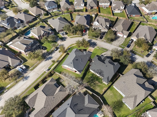 drone / aerial view with a residential view