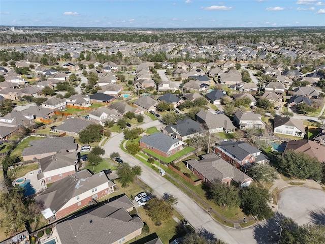 aerial view with a residential view