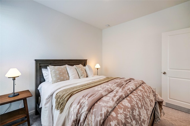 bedroom featuring carpet and visible vents