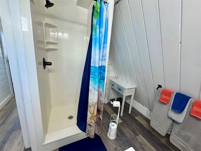 310 Angel Wing St, Surfside Beach, TX 77541 - full bath with a shower stall and wood finished floors