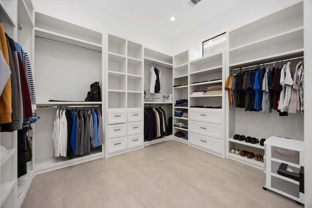 walk in closet with visible vents