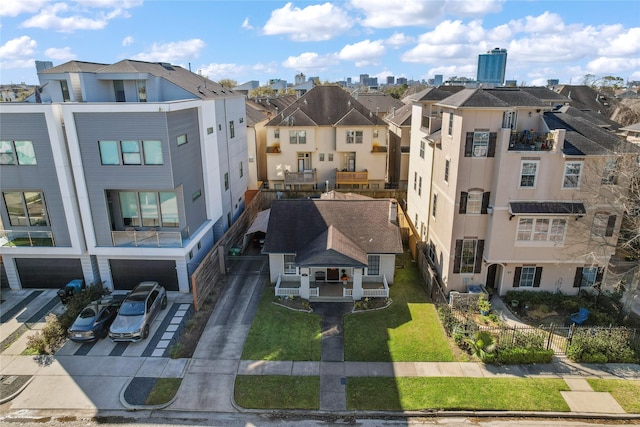 bird's eye view with a residential view