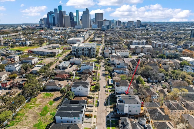 aerial view featuring a view of city