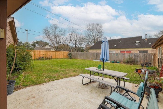 view of patio / terrace featuring a fenced backyard