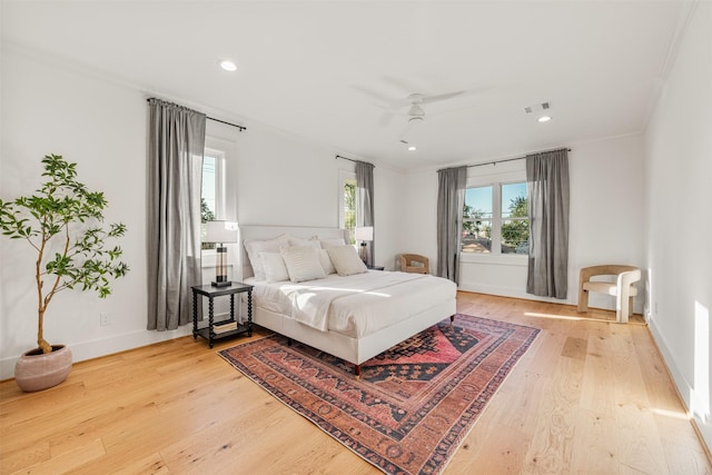 203 Munford St, Houston, TX 77008 - bedroom with recessed lighting, light wood finished floors, and visible vents