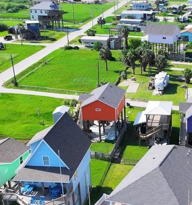 aerial view with a residential view