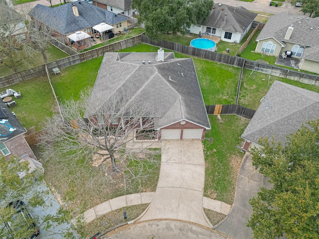 birds eye view of property featuring a residential view