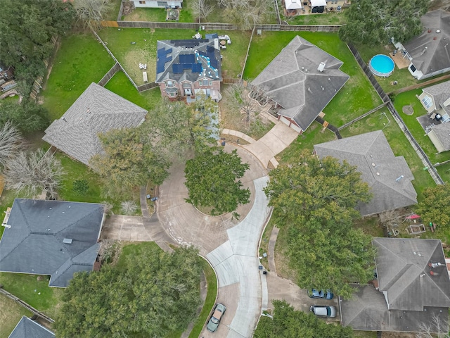 drone / aerial view with a residential view