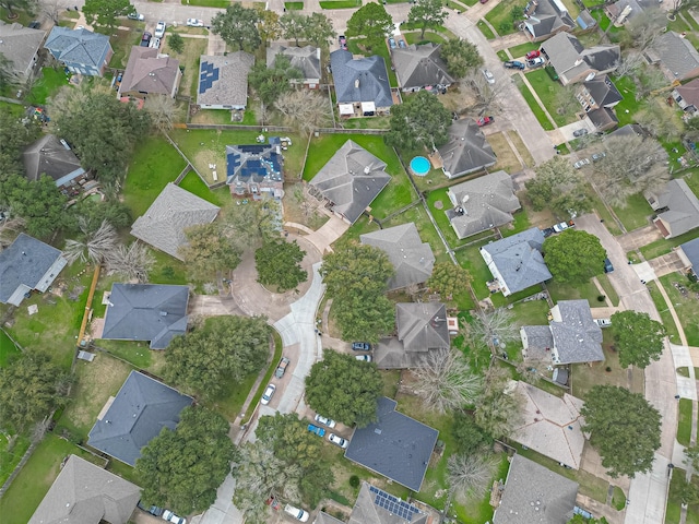 aerial view with a residential view