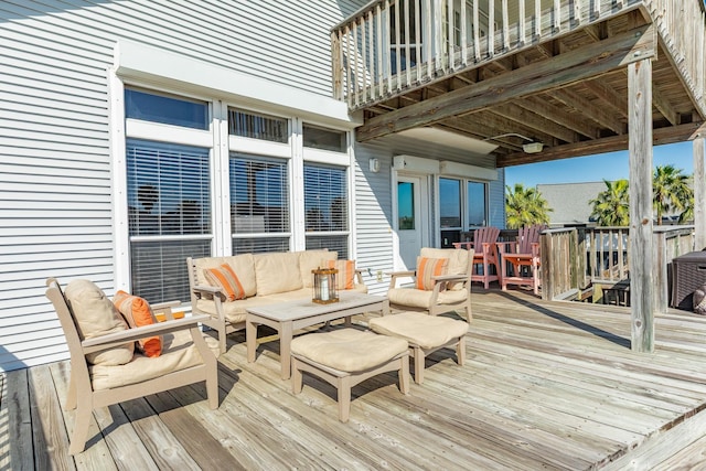 deck featuring an outdoor hangout area