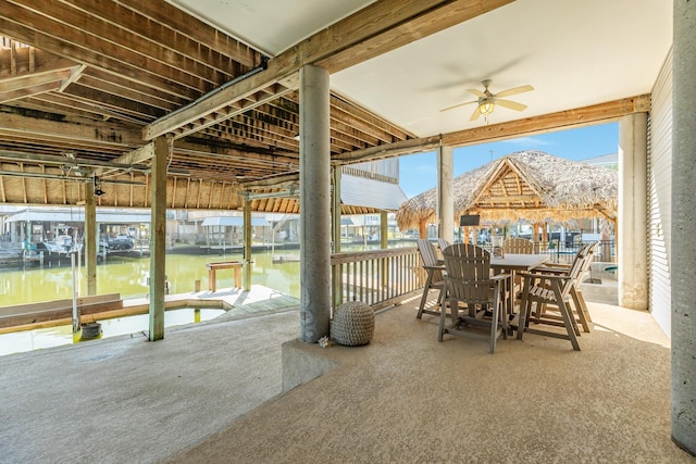 view of patio / terrace featuring ceiling fan