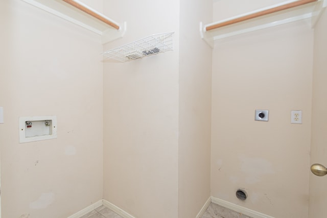 laundry room with washer hookup, laundry area, hookup for an electric dryer, and baseboards