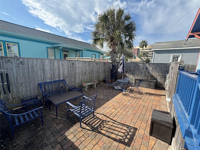 view of patio / terrace featuring a fenced backyard