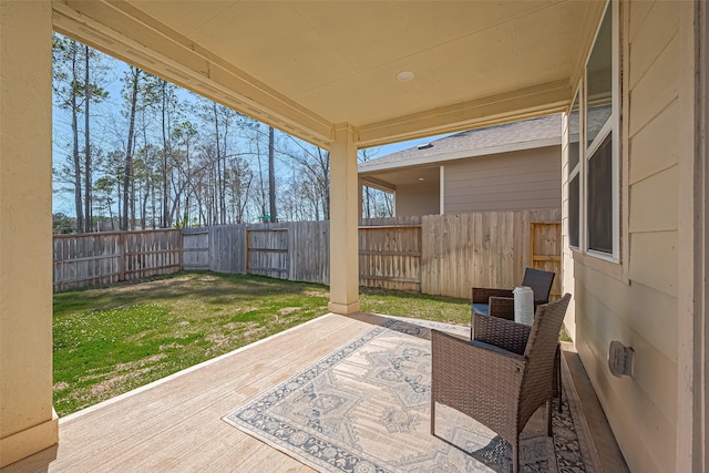 view of patio / terrace with a fenced backyard