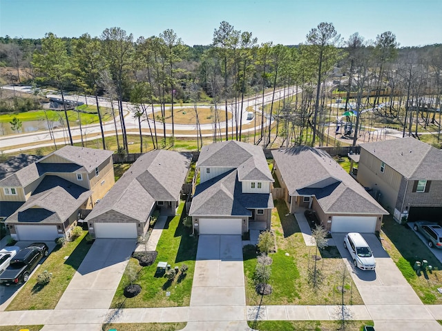 bird's eye view with a residential view